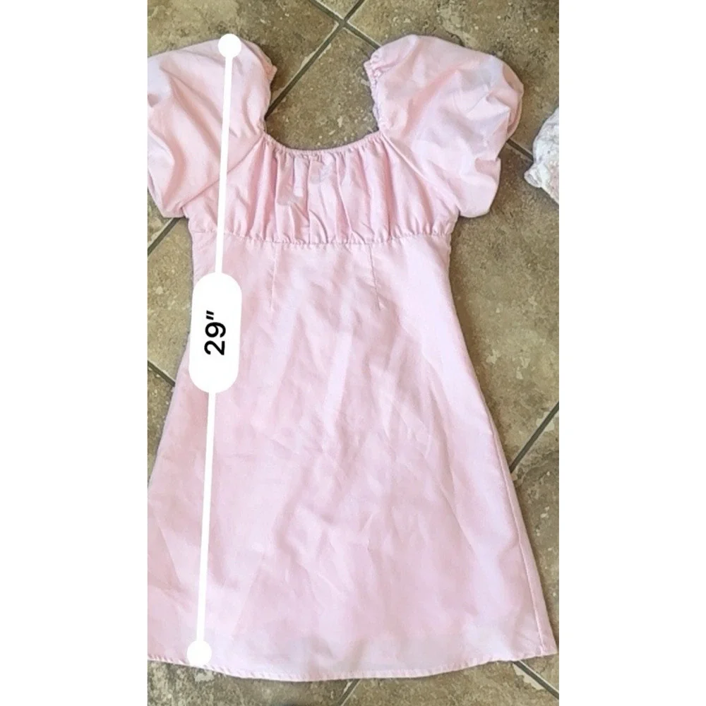 GB Girls Size 10 Dress Lot of 2 Pink White Ditsy Floral Fit & Flare Summer Party